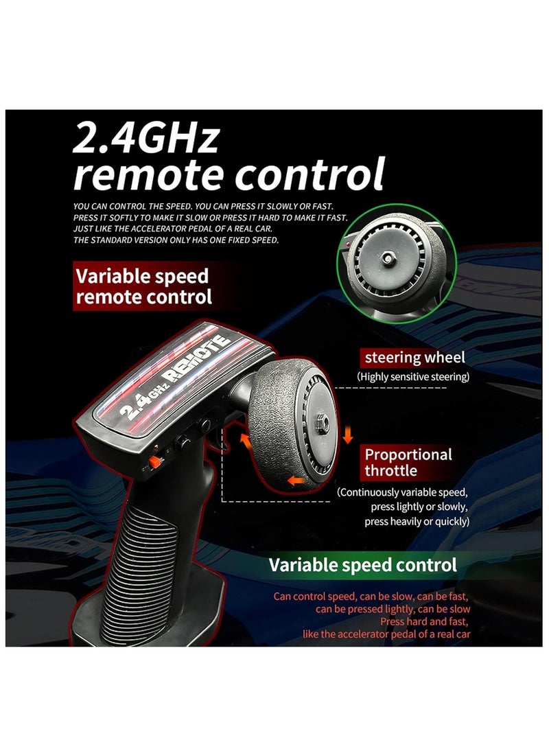 مايتويز سيارة درفت RC 1/16، 2.4GHz RTR سيارة درفت RC، سيارات سباق درفت مضيئة 4x4 بسرعة 18 كم/ساعة، شاحنة RC 4WD لجميع الطرق، كهربائية عالية السرعة للدرفت للبالغين - Image 4