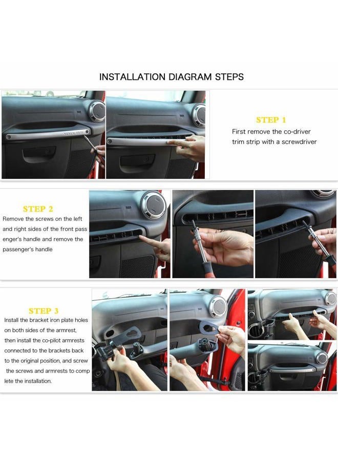 Hooke Road Multi-Function Drink Cup Phone Holder, Bolt-on Stand Bracket Organizer for 2011-2018 Jeep Wrangler JK Rubicon Sahara Sport 2/4 Doors - Image 5