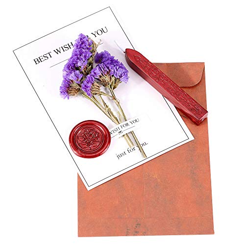 Yoption 5 Pcs Metallic Red Sealing Wax Sticks with Wicks for Wax Seal Stamp, Wedding Invitations, Envelopes, Gifts Sealing - Image 5