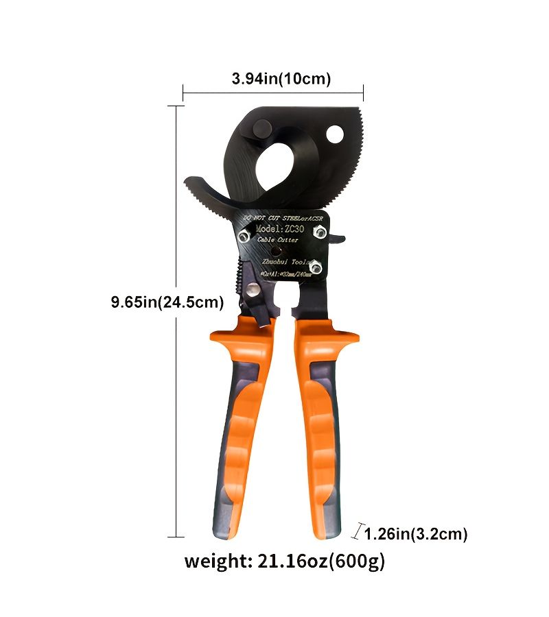 ZC50 Ratchet Cable Cutter Steel Wire Aluminum Wire Gear Cutting Plier - Image 2