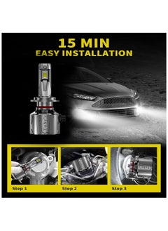 Toby's Toby's New Launch 2024 Upgraded U8 LED Headlight with 150W/Pair Power 15000LM/Pair Lumens, Color Temperature 6500K Plug and Play, Non-Polarity, Fog Headlight (H4)  - Image 2