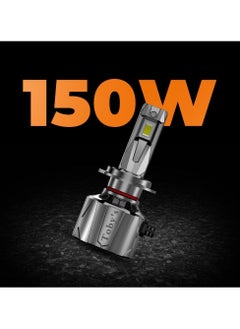 Toby's Toby's New Launch 2024 Upgraded U8 LED Headlight with 150W/Pair Power 15000LM/Pair Lumens, Color Temperature 6500K Plug and Play, Non-Polarity, Fog Headlight (H4)  - Image 5