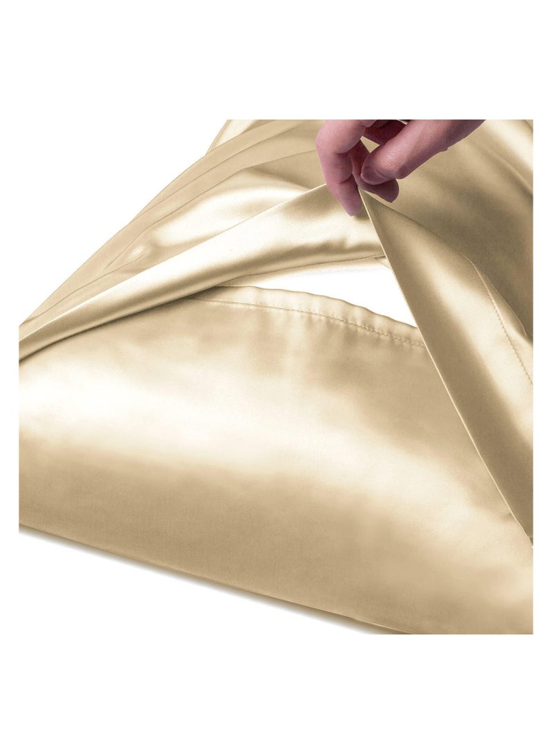 Silk Satin Pillowcase for Hair and Skin Care, Set of 2 Queen Size (51cm x 76cm), Soft Smooth Breathable Silk Pillow Covers, Luxurious Envelop Design  - Image 4
