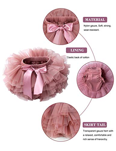 Tutu.kk Toddle Tutu Skirt for Baby Girl with Diaper Cover, Soft Baby Tutu Dress 6-12months with Flower Headband - Image 4