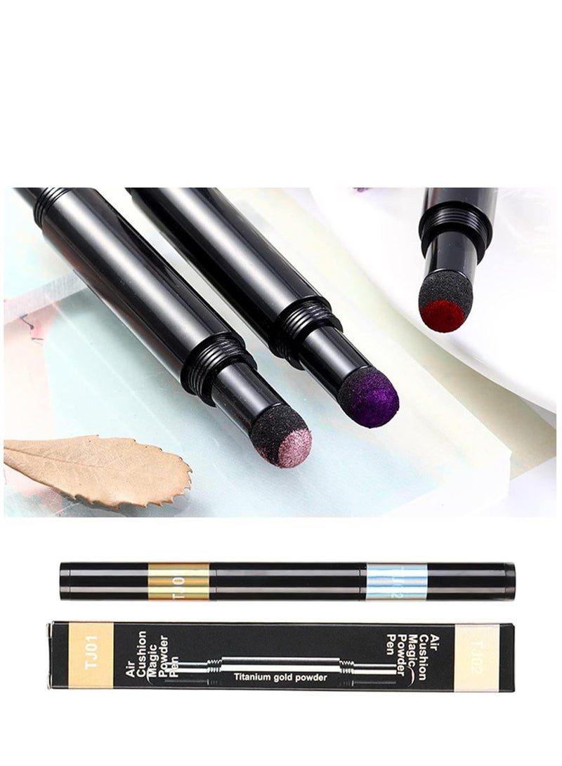 Excefore Air Cushion Nail Powder Pen, 6 Pcs Long Lasting Holographic Mirror Effects Nail Manicure Cushion Magic Pen Laser Phantom Chrome Nail Powder Aurora Pearlescent Manicure 0.5g/Box - Image 3