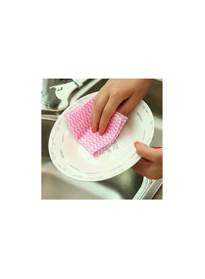 Grease-Absorbing Cleaning Towel Roll – 50 Sheets – Pink - Image 1
