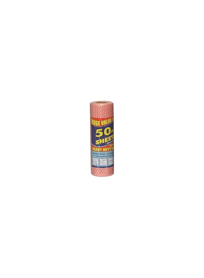 Grease-Absorbing Cleaning Towel Roll – 50 Sheets – Pink - Image 3