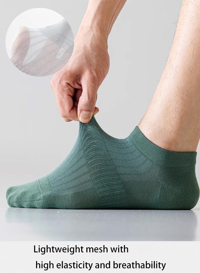 Five pairs of men's boat socks summer thin 2025 new model Non pure cotton, sweat absorbing and breathable, antibacterial and deodorizing, you deserve it. Please refer to the introduction. - Image 1