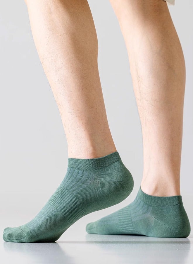 Five pairs of men's boat socks summer thin 2025 new model Non pure cotton, sweat absorbing and breathable, antibacterial and deodorizing, you deserve it. Please refer to the introduction. - Image 2