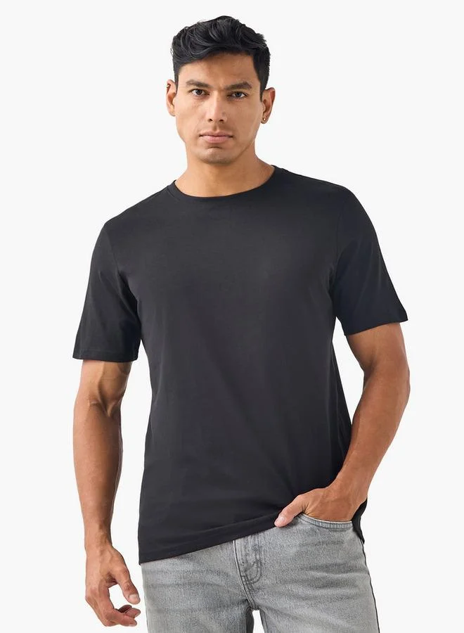 سبلاش فيڤ طقم من  تيشيرتات سادة بياقة دائرية وأكمام قصيرة