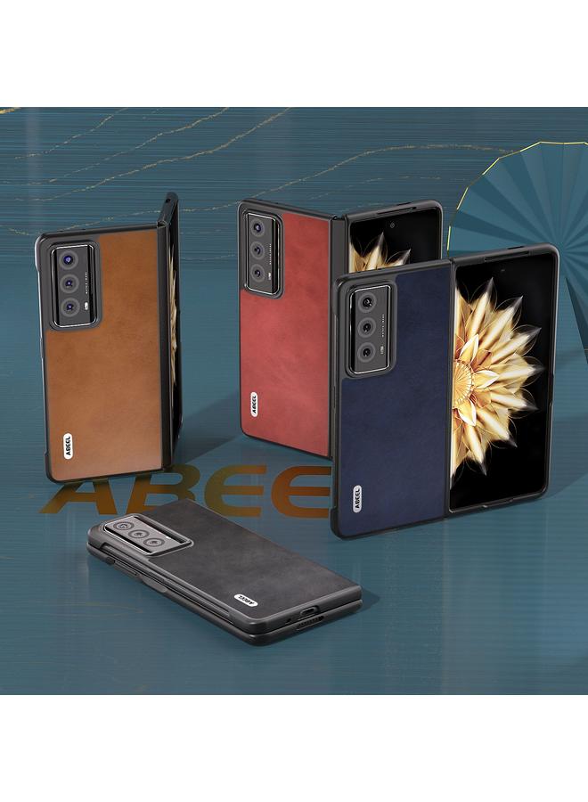 اس-توب جراب لهاتف Honor Magic V2، جراب هاتف من البولي يوريثان بلونين، من نسيج جلد العجل - Image 5