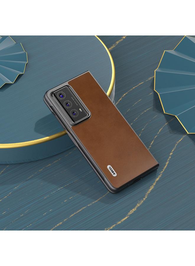 اس-توب جراب لهاتف Honor Magic V2، جراب هاتف من البولي يوريثان بلونين، من نسيج جلد العجل - Image 3