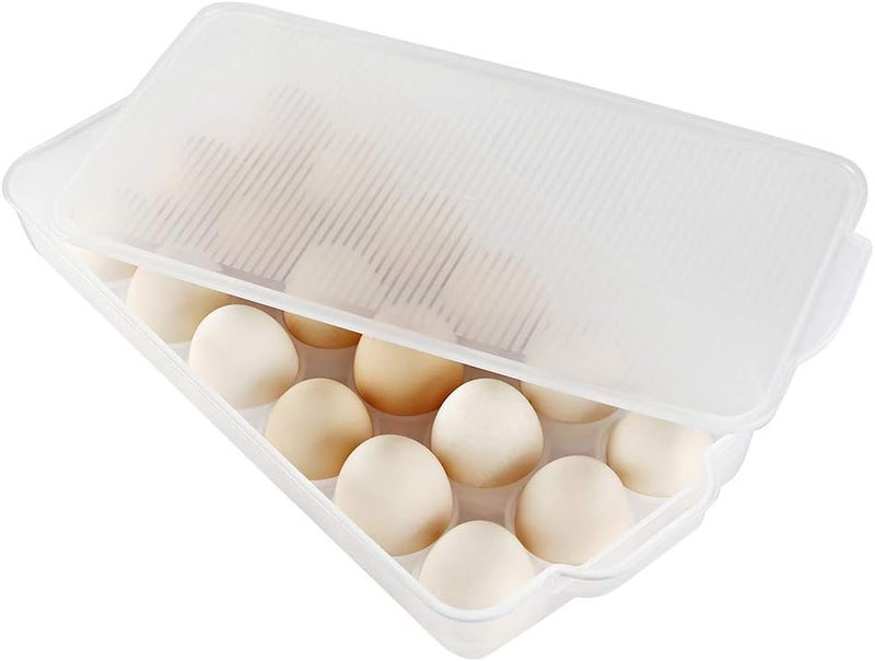 Eslite Covered Egg Holder,Egg Storage for Refrigerator,Fits 18 Eggs,Pack of 2 - Image 2