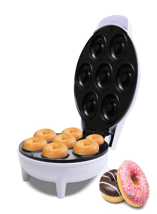 Courant Mini Donut Maker Machine for Holiday, Kid-Friendly, Breakfast or Snack, Desserts & More with Non-stick Surface, Makes 7 Doughnuts, White - Image 1