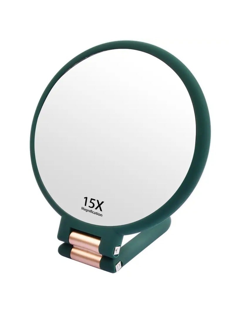ORiTi 1X 15X Magnifying Hand Held Mirror Double Side Folding Hand Mirror For Women Men With Adjustable Handle  - Image 1