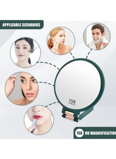 ORiTi 1X 15X Magnifying Hand Held Mirror Double Side Folding Hand Mirror For Women Men With Adjustable Handle  - Image 4