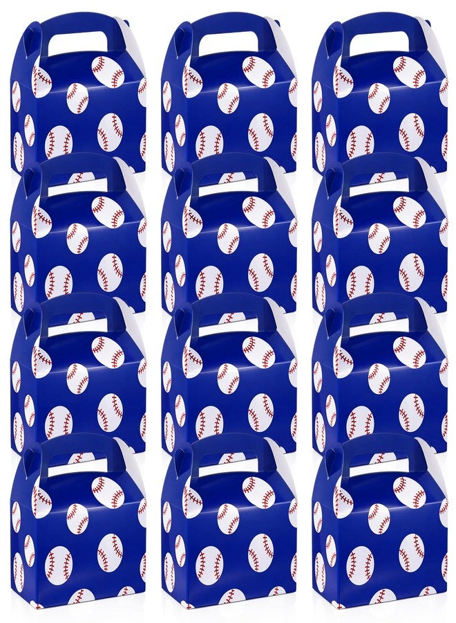 Marspark 12 Pcs Baseball Party Favors Treat Boxes Blue Baseball Candy Snack Goodie Bags Bulk Cardboard Gifts Boxes for Sports Themed Birthday Party Supplies - Image 1