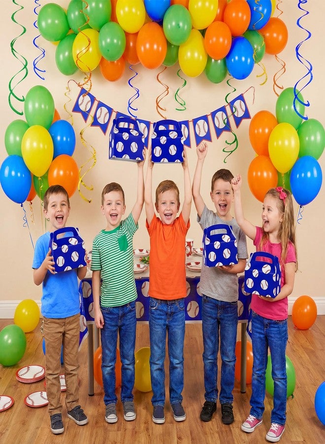 Marspark 12 Pcs Baseball Party Favors Treat Boxes Blue Baseball Candy Snack Goodie Bags Bulk Cardboard Gifts Boxes for Sports Themed Birthday Party Supplies - Image 5