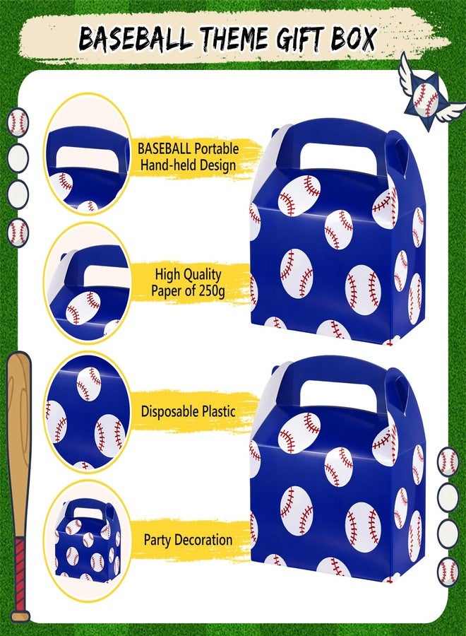 Marspark 12 Pcs Baseball Party Favors Treat Boxes Blue Baseball Candy Snack Goodie Bags Bulk Cardboard Gifts Boxes for Sports Themed Birthday Party Supplies - Image 4