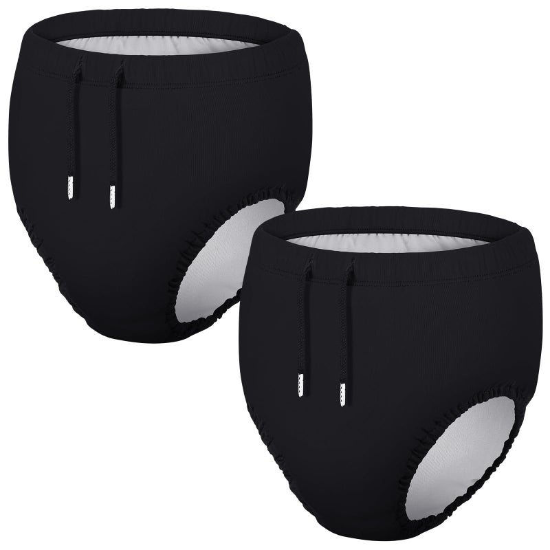 Glitopper Glitopper 2 Pcs Youth Swim Diaper Special Needs Reusable Cloth Diaper Covers Waterproof Incontinence for SwimmingUnisexBlack1012t