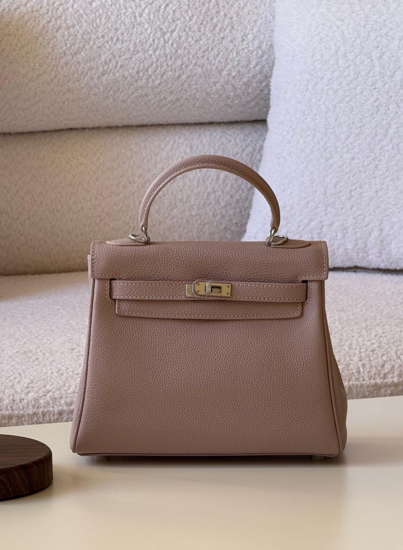 Mini Tote in Leather Solid Color 
