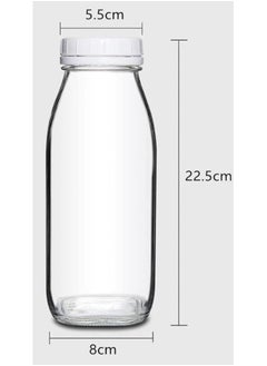 FUFU 6Pcs 32oz Glass Milk Bottle with Plastic Tamper-proof Caps  Vintage Reusable Dairy Drinking Containers, Milk, Juice,Yogurt, Smoothies  - Image 2