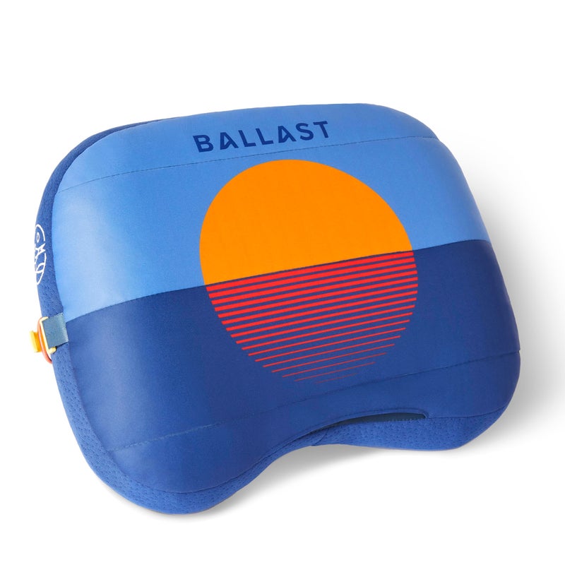 Ballast Beach Pillow  Comfy Durable  Compact Stays Put on Windy Beaches with Patented Sand Pouch Inflatable Pillow for Beaches Pools Camping Festivals and Travel Blazing Sunset