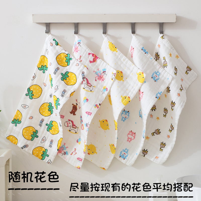 Kids Cotton Muslin Towels Six-Layer for Face and Hands Random color 