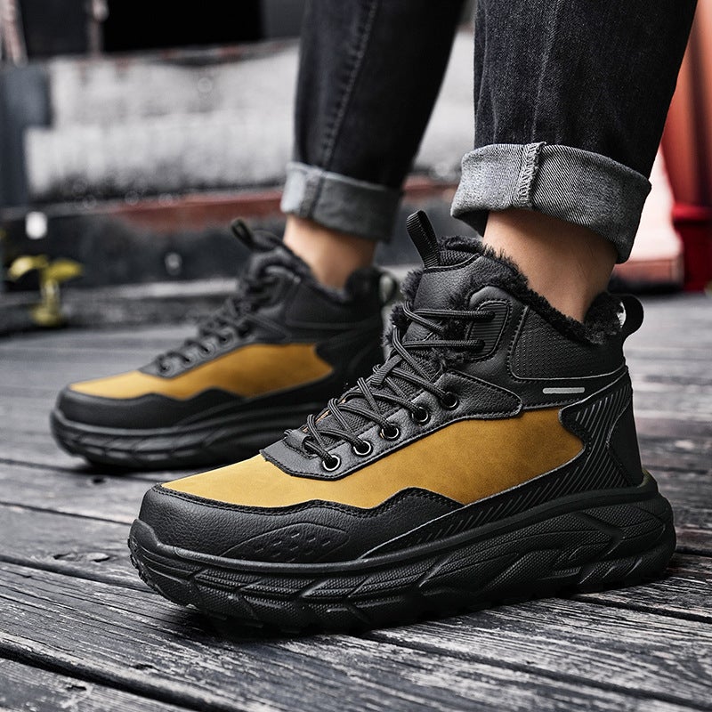 2024 Winter Fleece-Lined Warm Cotton Shoes Light 48 Plus Size Northeast Snow Boots Men'S Korean Trend Casual Shoes - Image 4