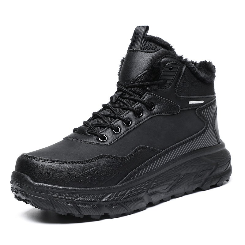 2024 Winter Fleece-Lined Warm Cotton Shoes Light 48 Plus Size Northeast Snow Boots Men'S Korean Trend Casual Shoes - Image 1