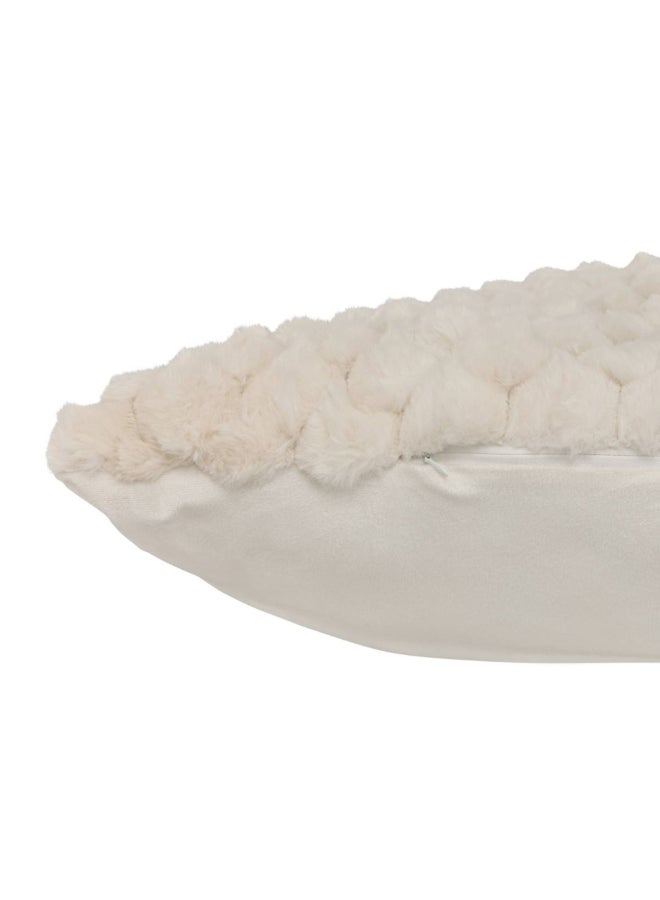 atmosphera Adriel Rectangular Shaped Fur Cushion Beige 50 x 80cm 212418 - Image 3