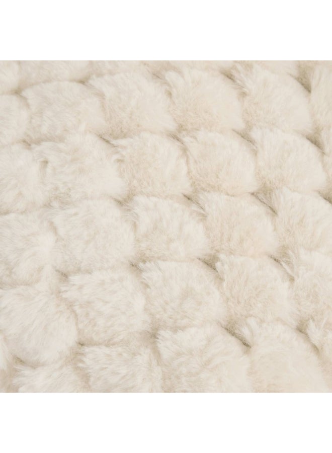 atmosphera Adriel Rectangular Shaped Fur Cushion Beige 50 x 80cm 212418 - Image 4