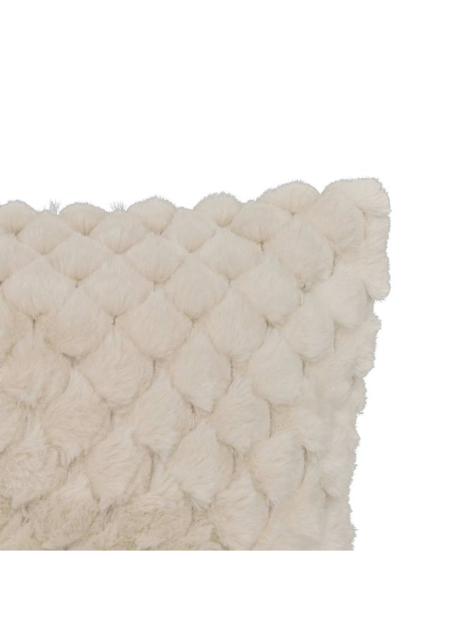 atmosphera Adriel Rectangular Shaped Fur Cushion Beige 50 x 80cm 212418 - Image 2