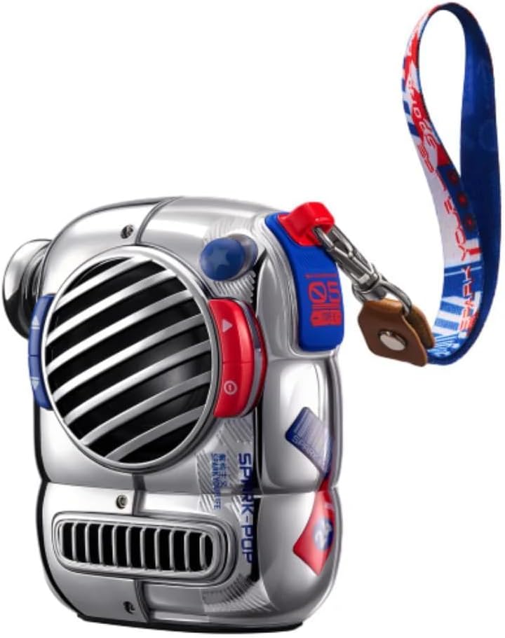 Divoom Spark-Pop Portable Bluetooth Speaker with 16-Core 40mm Full-Range Driver, 15W Output, Bluetooth 5.3, Built-in Microphone, 8-Hour Playtime, Semi-Sectional Design, Fashion Lanyard - Blue - Image 1