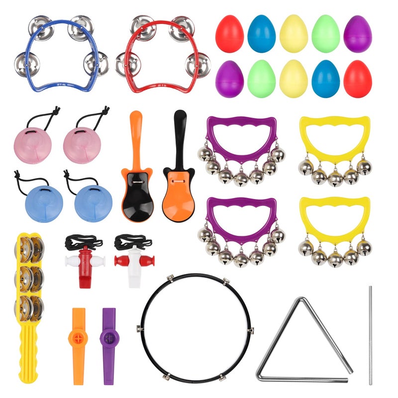 MUSCELL Kids Musical Instruments Set Plastic Music Preschool Instruments for Kids Early Percussion Learning Toys for Toddlers 3+ - Image 1