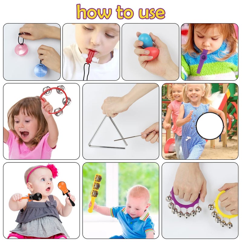 MUSCELL Kids Musical Instruments Set Plastic Music Preschool Instruments for Kids Early Percussion Learning Toys for Toddlers 3+ - Image 3