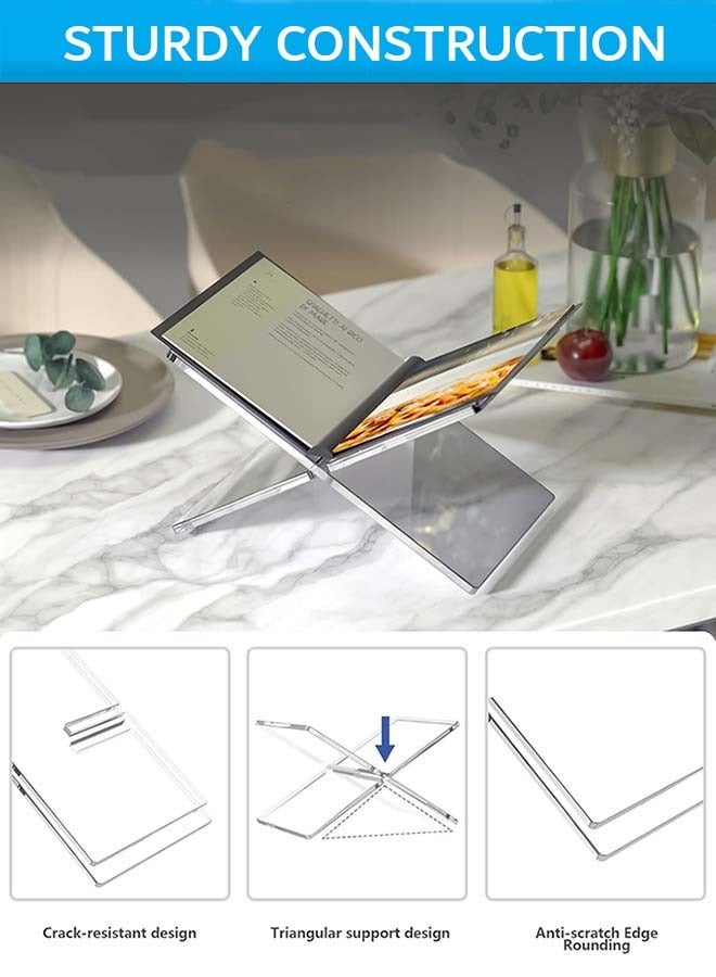 YIM-VIBEHAUS Acrylic Book Stand, Acrylic Book Display Stand for Reading, Book Holder for Open and Closed Books - Image 2
