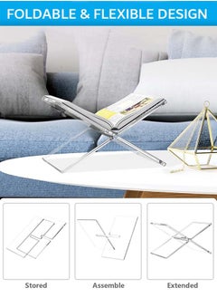 YIM-VIBEHAUS Acrylic Book Stand, Acrylic Book Display Stand for Reading, Book Holder for Open and Closed Books  - Image 3