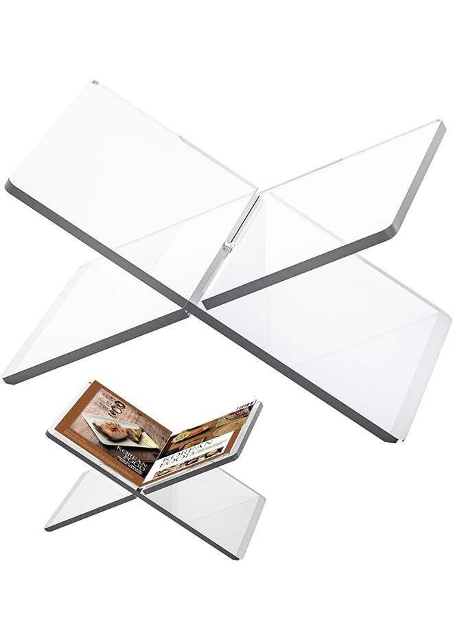 YIM-VIBEHAUS Acrylic Book Stand, Acrylic Book Display Stand for Reading, Book Holder for Open and Closed Books - Image 1