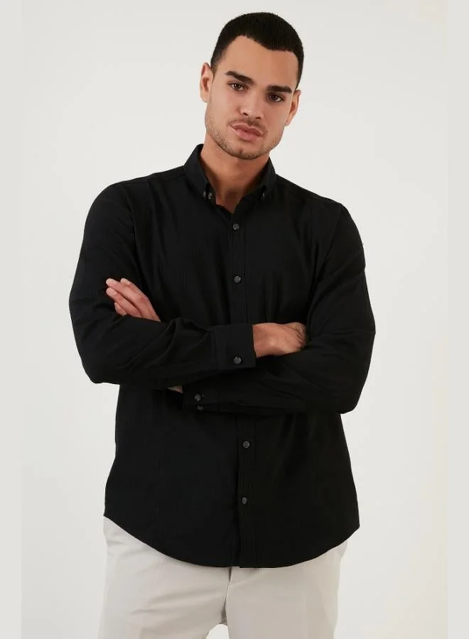 Buratti  Buratti Button-Down Collar Cotton Shirt Men's SHIRT CF21S113008 for Men | Best Price UAE