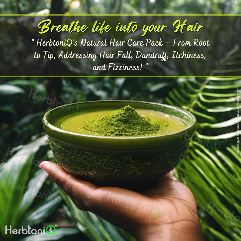 Herbtoniq HerbtoniQ Set of 11 Natural  Organic Hair Care Products  Harad Nagarmotha Kapoor Kachri Bhringraj Brahmi Neem Aloe Vera Baheda Curry Leaves Reetha  Hair Henna Powder for Hair Pack 2100g - Image 3