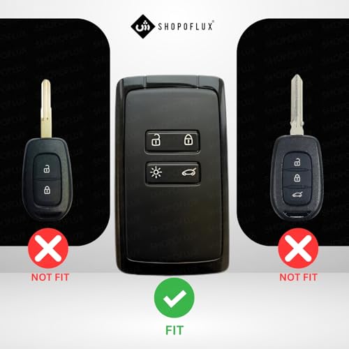 Shopoflux® TPU Key Cover Compatible with Renault Triber | Kiger | Duster | Gravite 4 Button Smart Key (Black & White Pack of 2) - Image 2