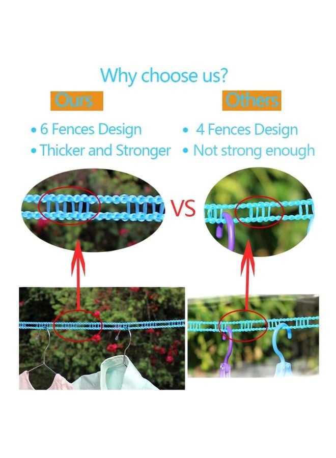 Portable Clothes Drying Rope With Hook Green/Silver 8meter - Image 3