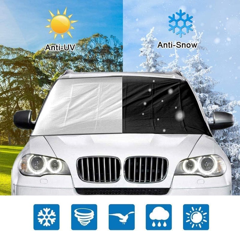 Aoreun Foldable Car Windscreen Cover with 6 Magnetic Fixation - Anti Frost, Snow, Wind, Dust and Sun Protection (206 x 116 cm) - Image 2