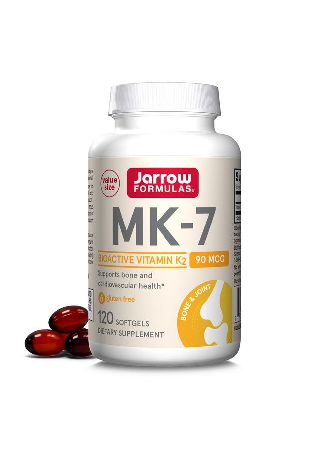 جارو فورملاز Jarrow Formulas MK-7 90 mcg - الشكل النشط بيولوجيًا لفيتامين K2 - 120 وجبة (كبسولات هلامية) - لصحة العظام والقلب والأوعية الدموية - مكمل غذائي لفيتامين K2 MK-7 - مكمل فيتامين K2 MK-7 - خالٍ من الجلوتين