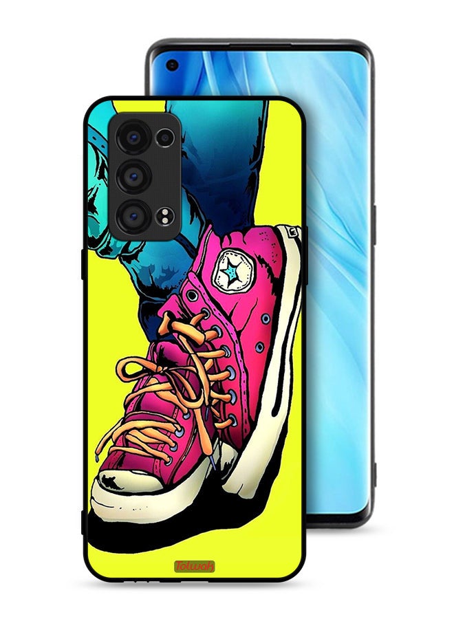 Tolwak Oppo Reno6 Pro Plus 5G Protective Case Cover Canva Shoes Art  - Image 1