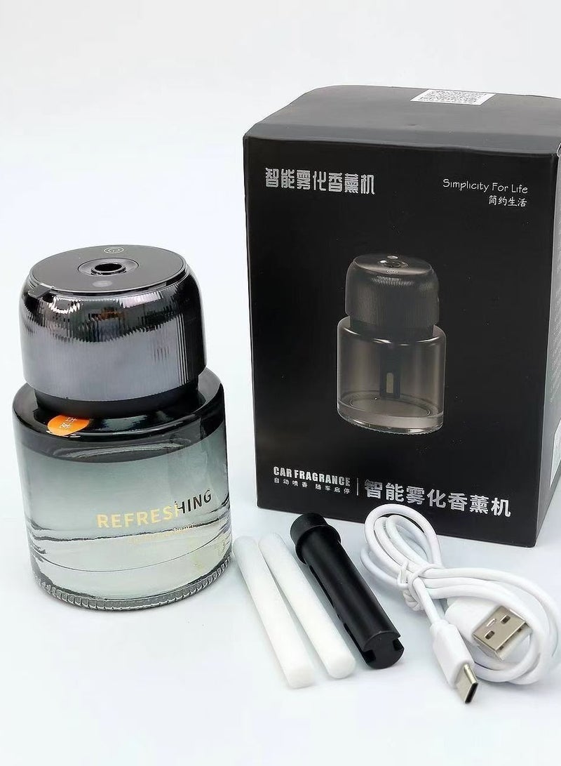 معطر هواء ذكي، موزع للزيوت العطرية بتصميم سماء مرصعة بالنجوم، معطر هواء للسيارة بمنفذ USB صغير - Image 1