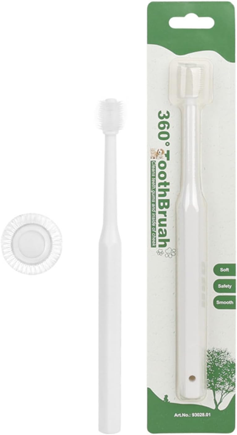Pet Toothbrush for Small Breeds Soft Food Grade Teeth Tool Teeth Care Toothbrush with 360 Degree Brush Head Pet TeethBrush - Image 1