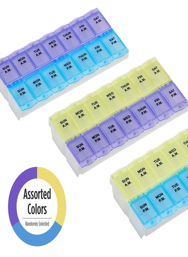 EZY DOSE (7-Day AM/PM Pill Planner, Medicine Case, Vitamin Organizer Box, 2X-Large Locking Compartments to Secure Medication and Prevent Spilling, Color May Vary (Randomly Selected, BPA Free - Image 5