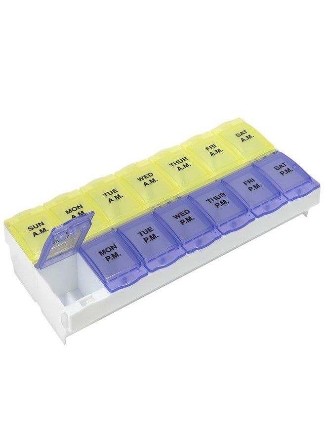 EZY DOSE (7-Day AM/PM Pill Planner, Medicine Case, Vitamin Organizer Box, 2X-Large Locking Compartments to Secure Medication and Prevent Spilling, Color May Vary (Randomly Selected, BPA Free - Image 1